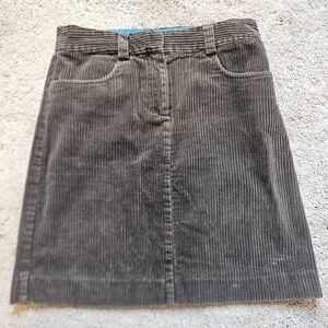 Boden Womens 8R Brown Corduroy Mini Skirt Pockets Zipper Button Fall Above Knee